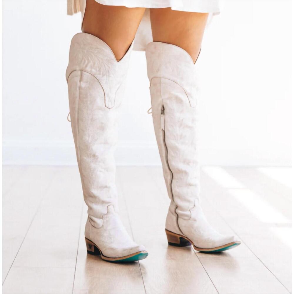 NEW LANE BOOTS women's lexington over the knee boot in ceramic crackle - Picture 3 of 6